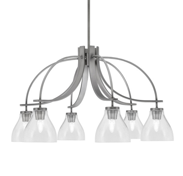 Toltec Lighting - 3926-GP-4760 - Six Light Chandelier - Cavella - Graphite