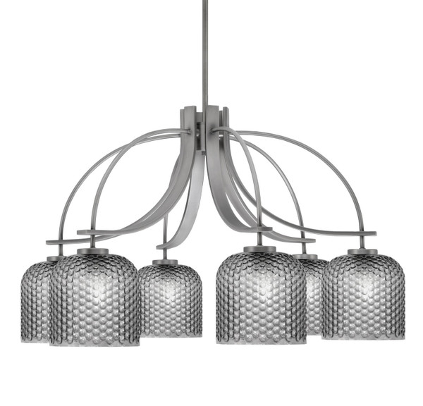 Toltec Lighting - 3926-GP-4912 - Six Light Chandelier - Cavella - Graphite