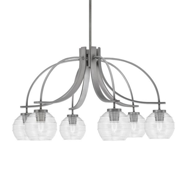 Toltec Lighting - 3926-GP-5110 - Six Light Chandelier - Cavella - Graphite