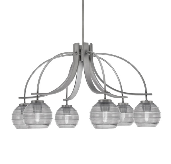Toltec Lighting - 3926-GP-5112 - Six Light Chandelier - Cavella - Graphite