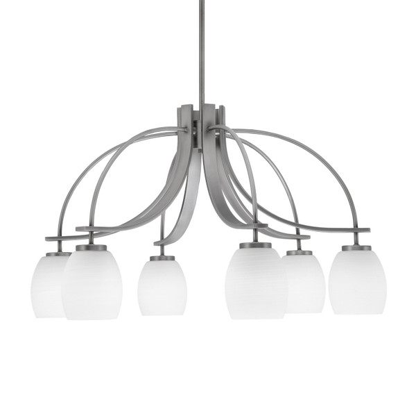Toltec Lighting - 3926-GP-615 - Six Light Chandelier - Cavella - Graphite