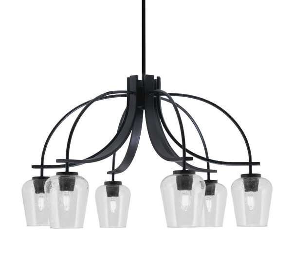 Toltec Lighting - 3926-MB-210 - Six Light Chandelier - Cavella - Matte Black