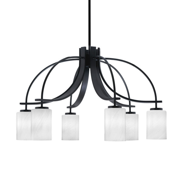 Toltec Lighting - 3926-MB-3001 - Six Light Chandelier - Cavella - Matte Black