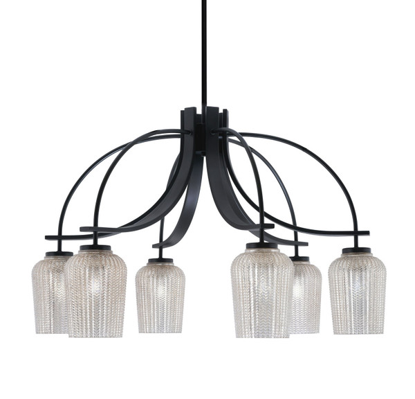 Toltec Lighting - 3926-MB-4253 - Six Light Chandelier - Cavella - Matte Black