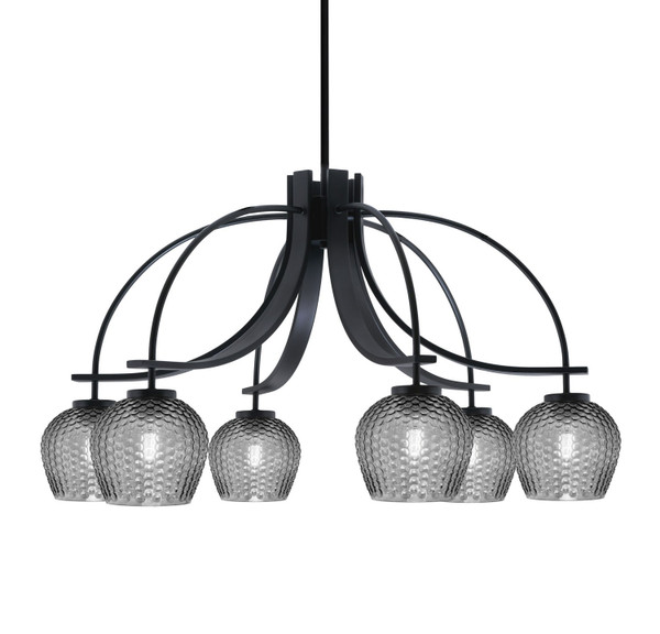 Toltec Lighting - 3926-MB-4602 - Six Light Chandelier - Cavella - Matte Black
