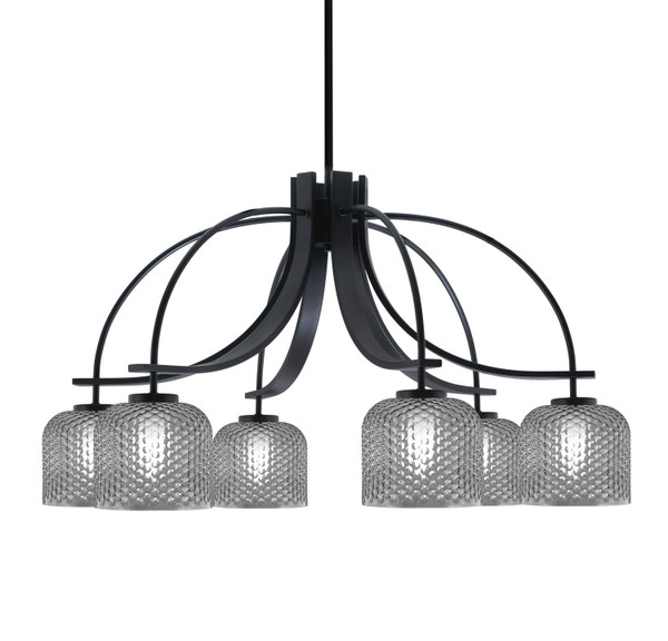 Toltec Lighting - 3926-MB-4612 - Six Light Chandelier - Cavella - Matte Black