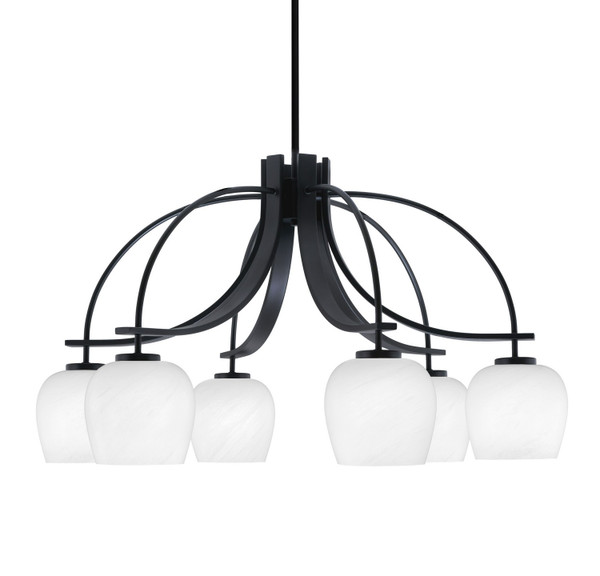 Toltec Lighting - 3926-MB-4811 - Six Light Chandelier - Cavella - Matte Black