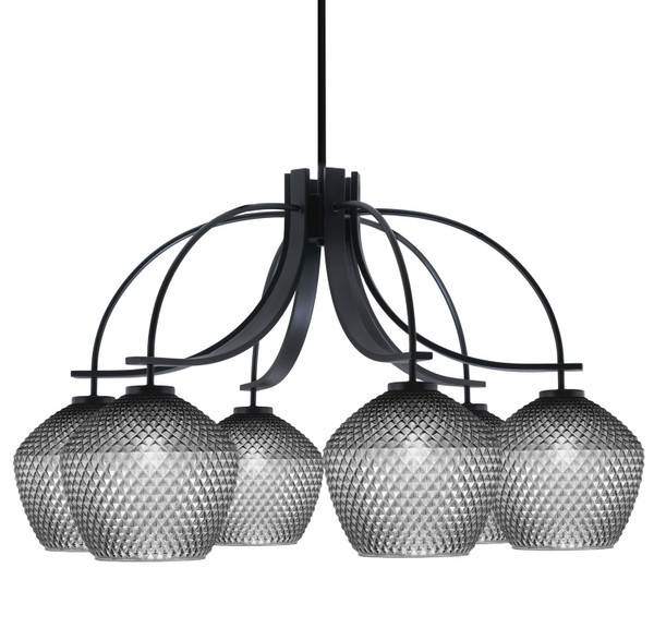 Toltec Lighting - 3926-MB-4922 - Six Light Chandelier - Cavella - Matte Black
