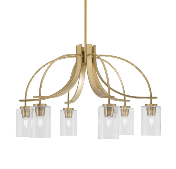 Toltec Lighting - 3926-NAB-3002 - Six Light Chandelier - Cavella - New Age Brass