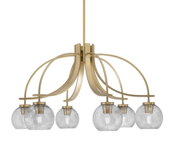 Toltec Lighting - 3926-NAB-4102 - Six Light Chandelier - Cavella - New Age Brass