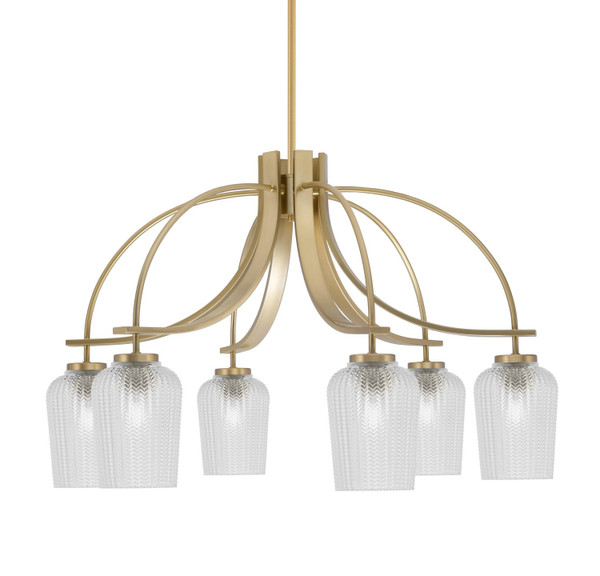 Toltec Lighting - 3926-NAB-4250 - Six Light Chandelier - Cavella - New Age Brass