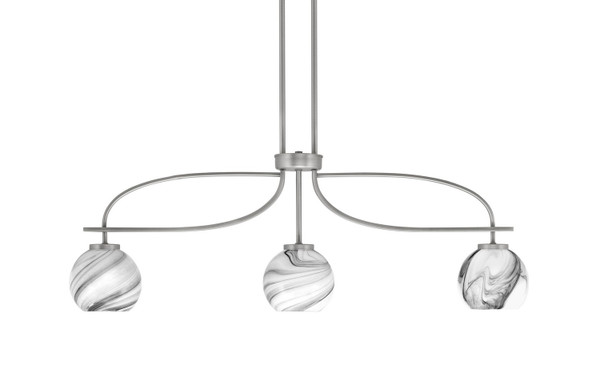 Toltec Lighting - 3936-GP-4109 - Three Light Island Pendant - Cavella - Graphite