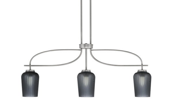 Toltec Lighting - 3936-GP-4252 - Three Light Island Pendant - Cavella - Graphite