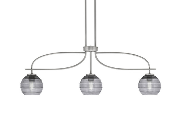 Toltec Lighting - 3936-GP-5112 - Three Light Island Pendant - Cavella - Graphite