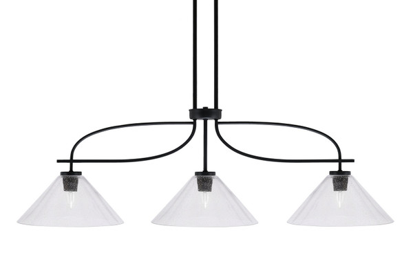 Toltec Lighting - 3936-MB-306 - Three Light Island Pendant - Cavella - Matte Black