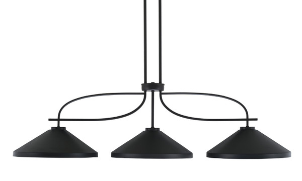 Toltec Lighting - 3936-MB-424 - Three Light Island Pendant - Cavella - Matte Black