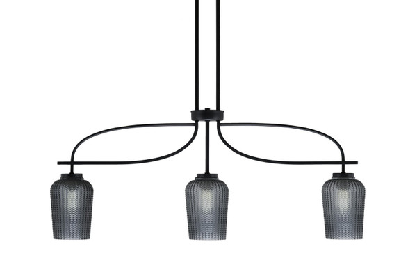 Toltec Lighting - 3936-MB-4252 - Three Light Island Pendant - Cavella - Matte Black