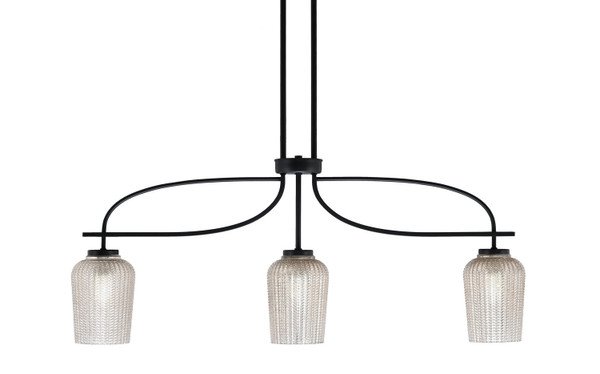 Toltec Lighting - 3936-MB-4253 - Three Light Island Pendant - Cavella - Matte Black