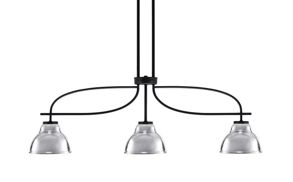 Toltec Lighting - 3936-MB-427-CH - Three Light Island Pendant - Cavella - Matte Black