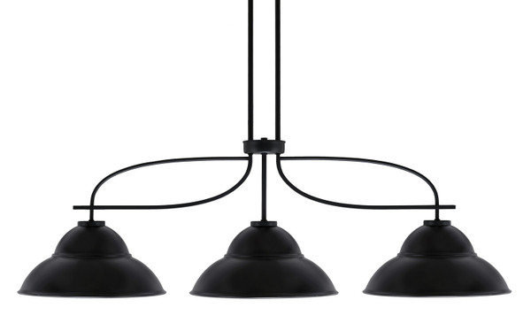 Toltec Lighting - 3936-MB-428-MB - Three Light Island Pendant - Cavella - Matte Black