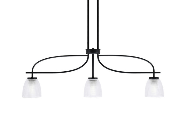 Toltec Lighting - 3936-MB-500 - Three Light Island Pendant - Cavella - Matte Black