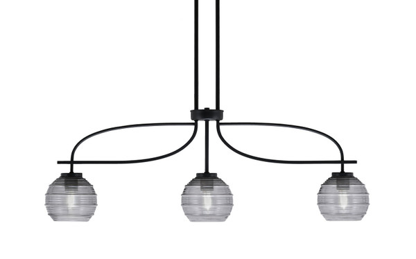 Toltec Lighting - 3936-MB-5112 - Three Light Island Pendant - Cavella - Matte Black