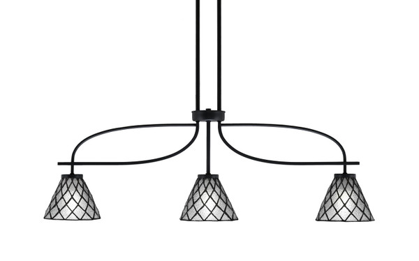 Toltec Lighting - 3936-MB-9185 - Three Light Island Pendant - Cavella - Matte Black