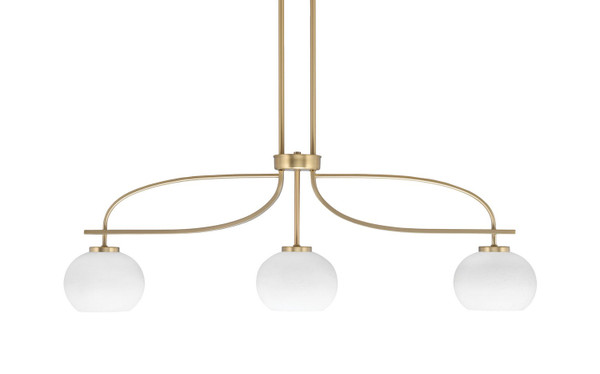 Toltec Lighting - 3936-NAB-212 - Three Light Island Pendant - Cavella - New Age Brass