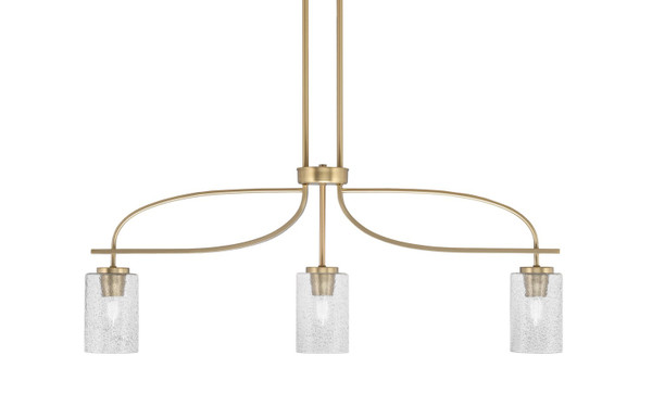 Toltec Lighting - 3936-NAB-3002 - Three Light Island Pendant - Cavella - New Age Brass