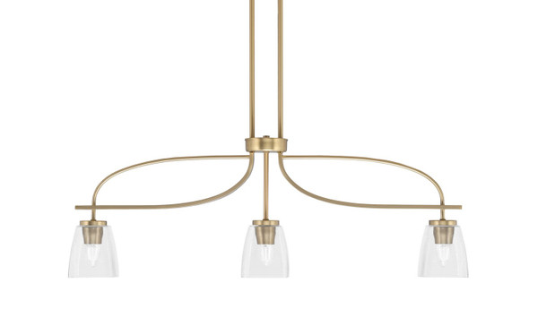 Toltec Lighting - 3936-NAB-461 - Three Light Island Pendant - Cavella - New Age Brass