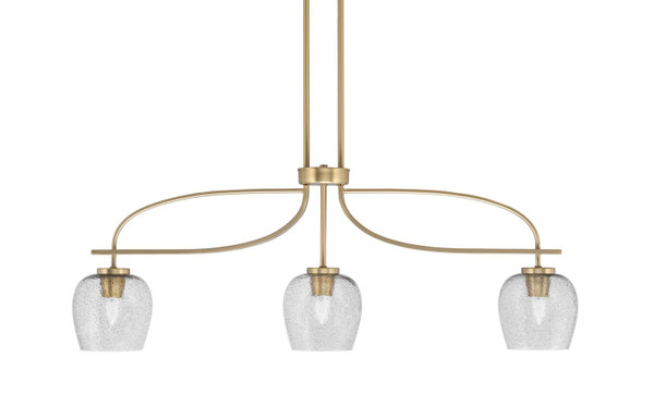 Toltec Lighting - 3936-NAB-4812 - Three Light Island Pendant - Cavella - New Age Brass