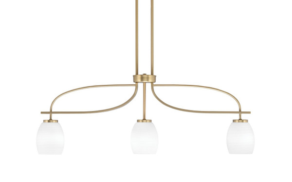Toltec Lighting - 3936-NAB-615 - Three Light Island Pendant - Cavella - New Age Brass