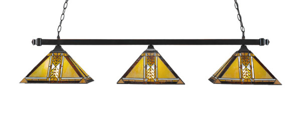 Toltec Lighting - 403-BC-986 - Three Light Bar - Square - Black Copper