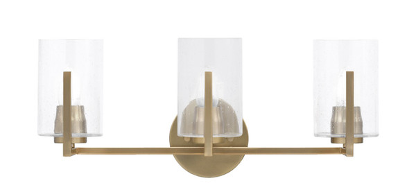 Toltec Lighting - 4513-NAB-300 - Three Light Bath Bar - Atlas - New Age Brass