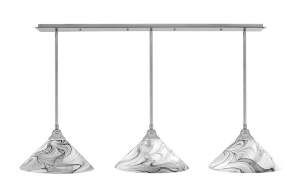 Toltec Lighting - 48-BN-2169 - Three Light Linear Pendalier - Any - Brushed Nickel
