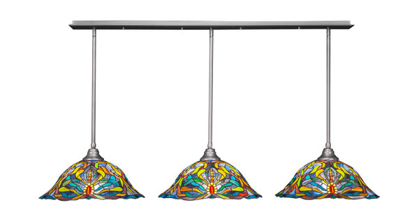 Toltec Lighting - 48-BN-990 - Three Light Multi Light Pendant - Any - Brushed Nickel