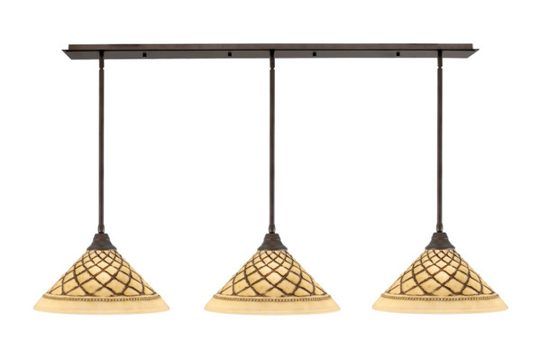 Toltec Lighting - 48-BRZ-718 - Three Light Multi Light Pendant - Any - Bronze