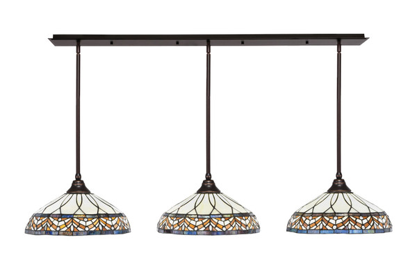 Toltec Lighting - 48-DG-948 - Three Light Multi Light Pendant - Any - Dark Granite