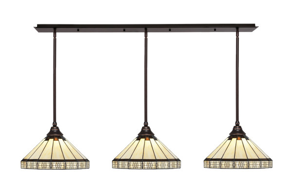 Toltec Lighting - 48-DG-964 - Three Light Multi Light Pendant - Any - Dark Granite