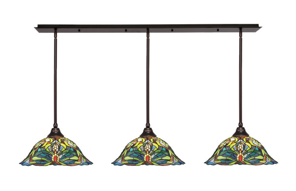 Toltec Lighting - 48-DG-990 - Three Light Multi Light Pendant - Any - Dark Granite