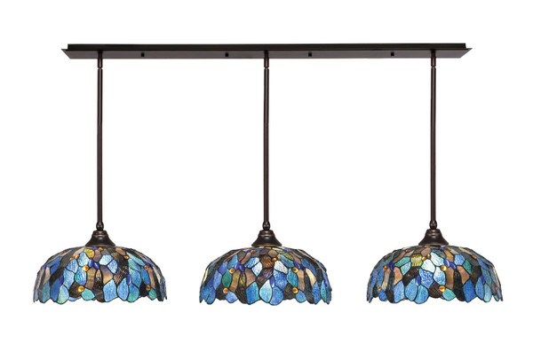 Toltec Lighting - 48-DG-995 - Three Light Multi Light Pendant - Any - Dark Granite