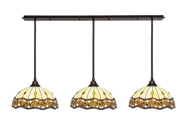 Toltec Lighting - 48-DG-997 - Three Light Multi Light Pendant - Any - Dark Granite