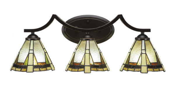 Toltec Lighting - 553-DG-9345 - Three Light Bath Bar - Zilo - Dark Granite