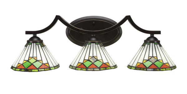 Toltec Lighting - 553-DG-9375 - Three Light Bath Bar - Zilo - Dark Granite