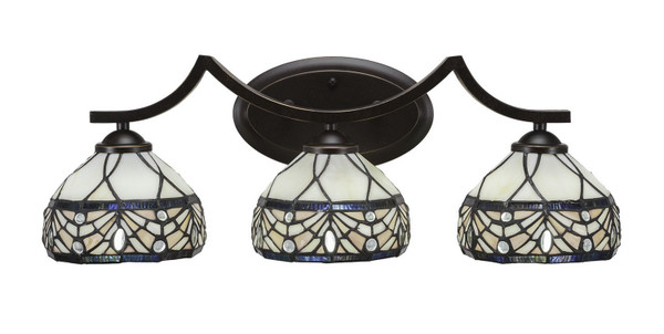 Toltec Lighting - 553-DG-9485 - Three Light Bath Bar - Zilo - Dark Granite