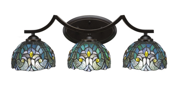 Toltec Lighting - 553-DG-9925 - Three Light Bath Bar - Zilo - Dark Granite