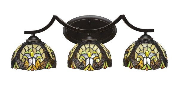 Toltec Lighting - 553-DG-9945 - Three Light Bath Bar - Zilo - Dark Granite