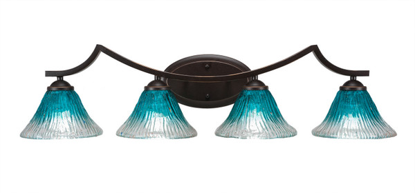 Toltec Lighting - 554-DG-458 - Four Light Bath Bar - Zilo - Dark Granite