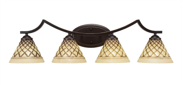 Toltec Lighting - 554-DG-7185 - Four Light Bath Bar - Zilo - Dark Granite