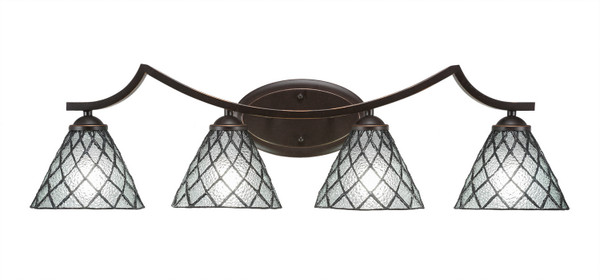 Toltec Lighting - 554-DG-9185 - Four Light Bath Bar - Zilo - Dark Granite